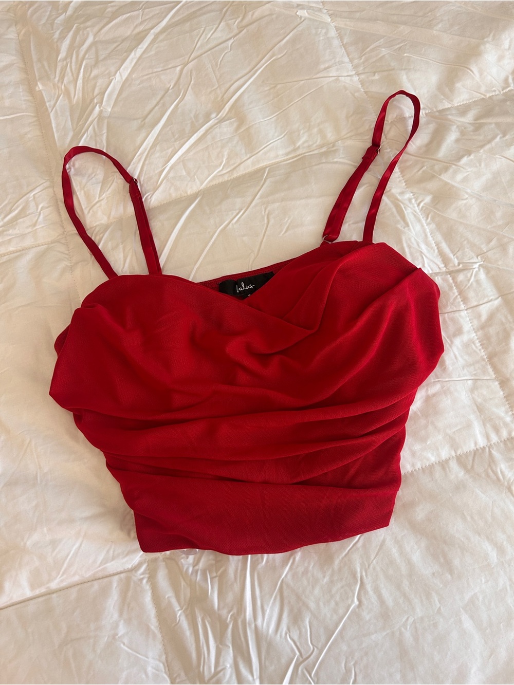 Lulu's Vibrant Red Draped Cami